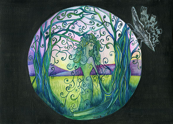 gaia sapien watercolour painting