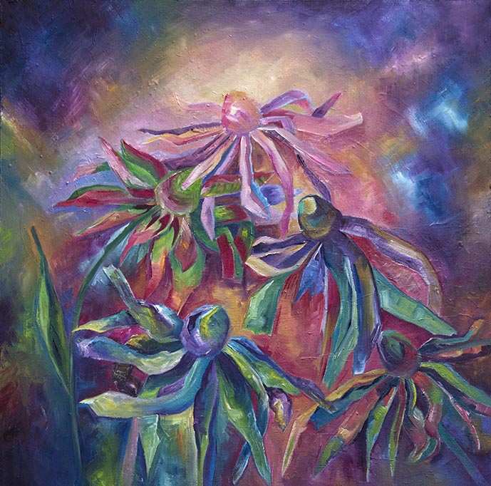 rudbeckia oil painting