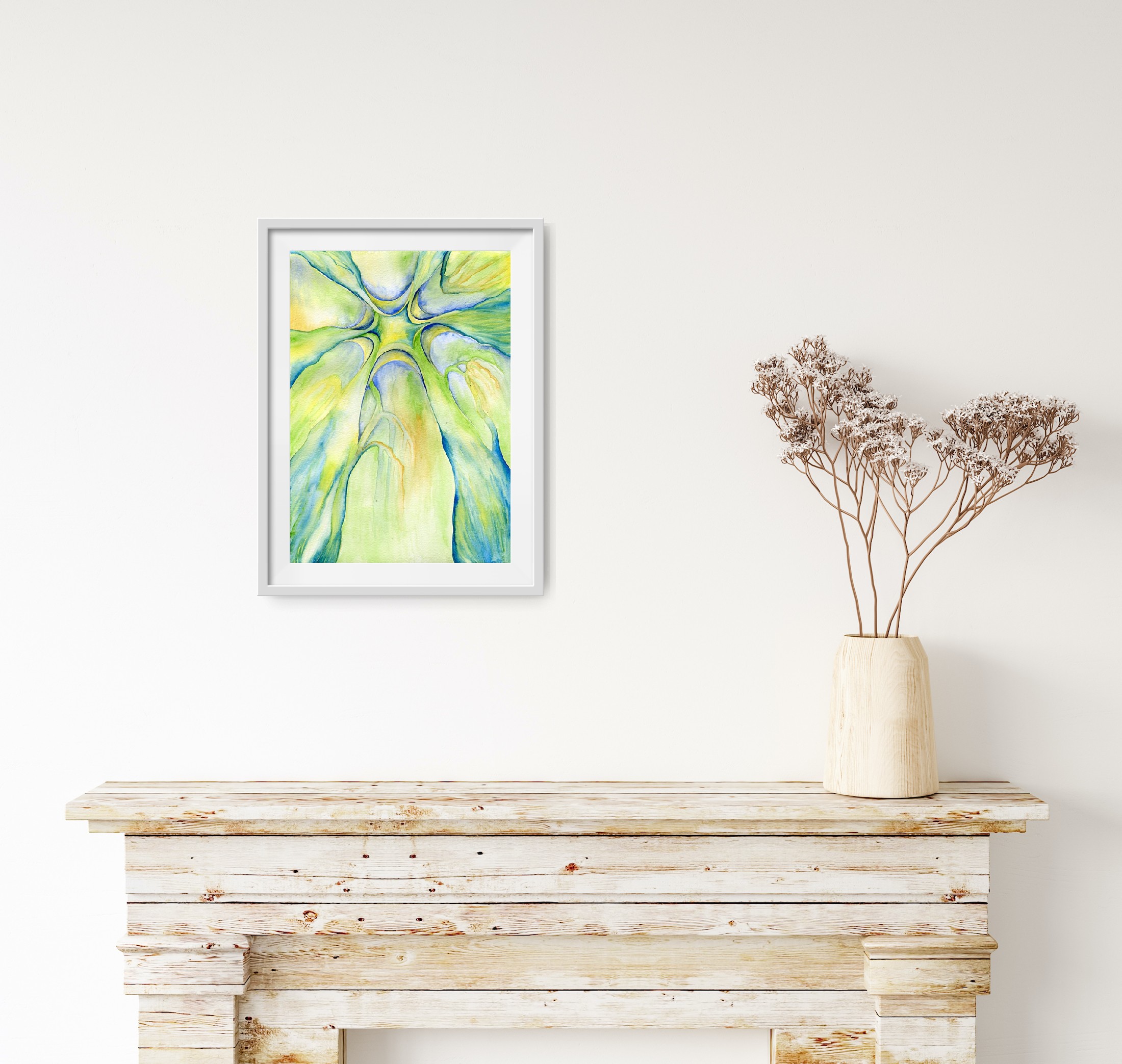 watercolour painting of arch made from trees