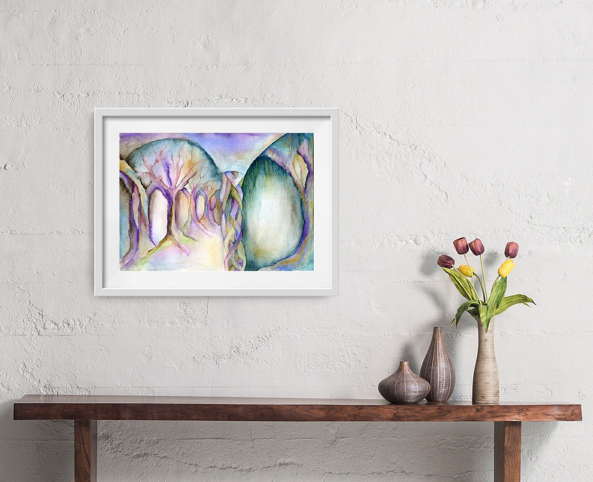 watercolour painting arches architecture